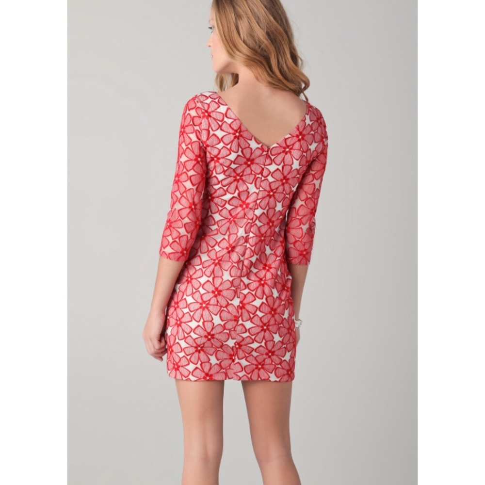 Diane von Furstenberg Sarita red floral lace dress - Picture 3 of 8